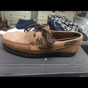 “Sandlot Yankees” Men’s Leather Boat Shoes